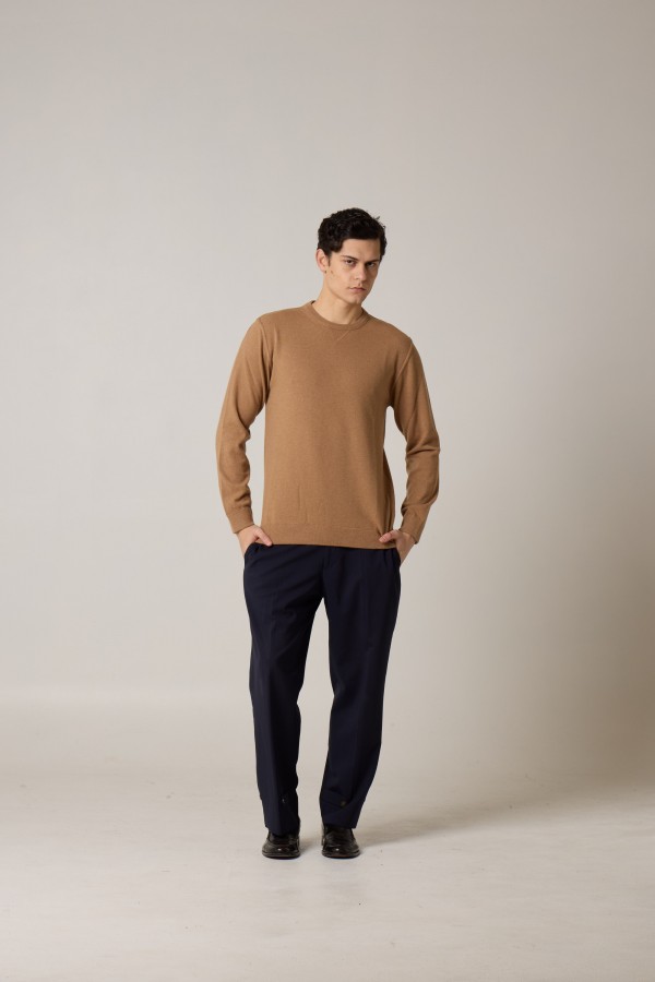 Paricollo taglio felpa, rasato, merino cashmere, tinto filo