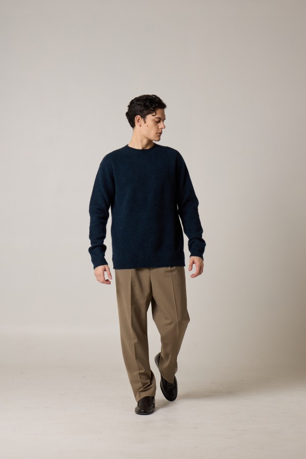 Crew neck raglan, single jersey, misto merino, yarn dyed