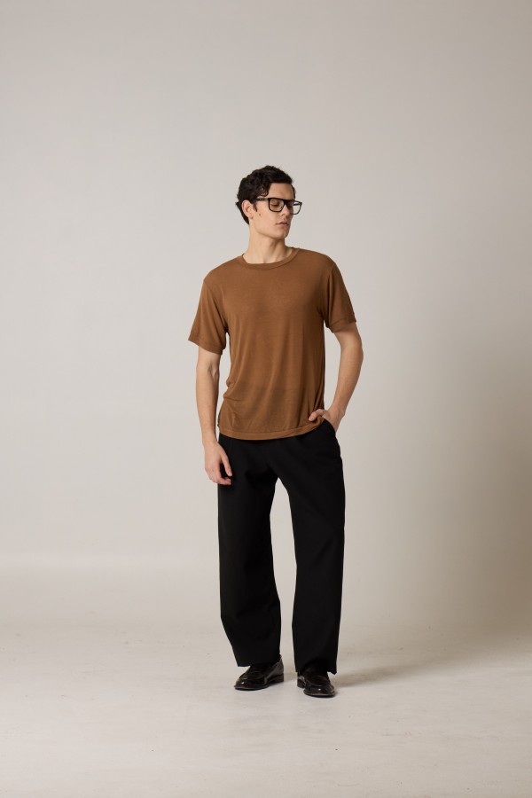 Crew neck T-shirt, light cashmere