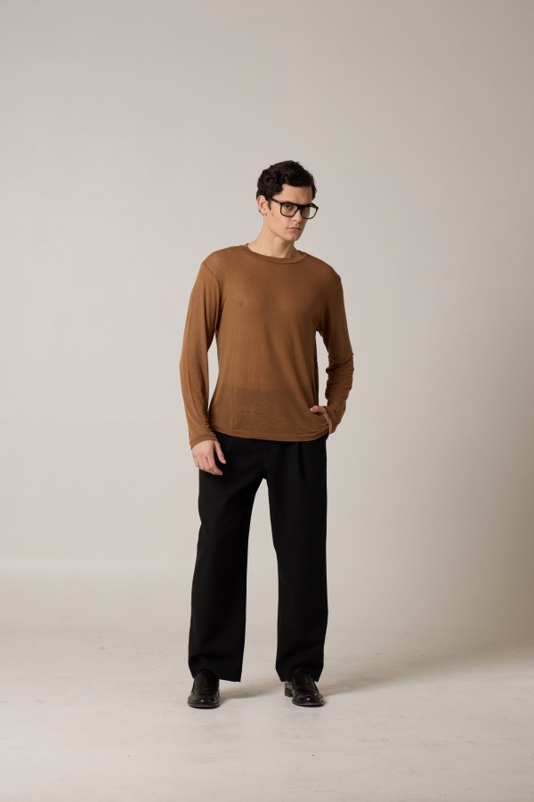 Crew neck T-shirt, light cashmere