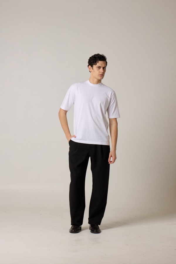 Mock neck T-shirt cotton