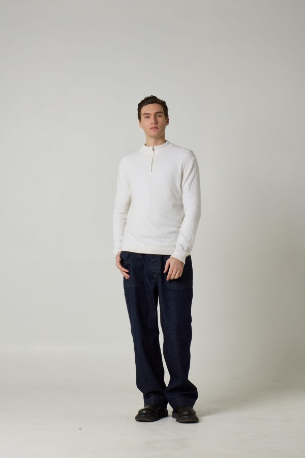 lupo half zip in bouclè di cashmere, fin 12