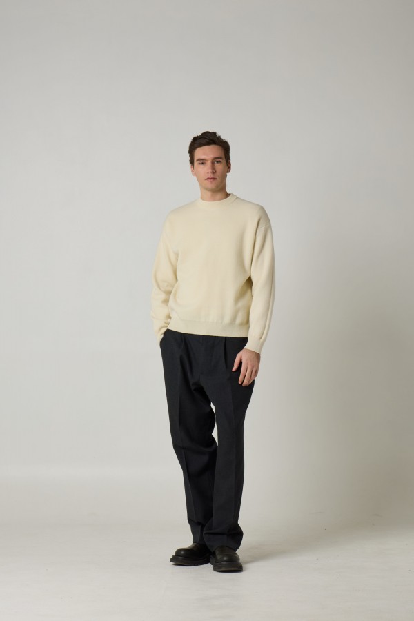 paricollo in punto piquet di cashmere e Extrafine merino , fin 12